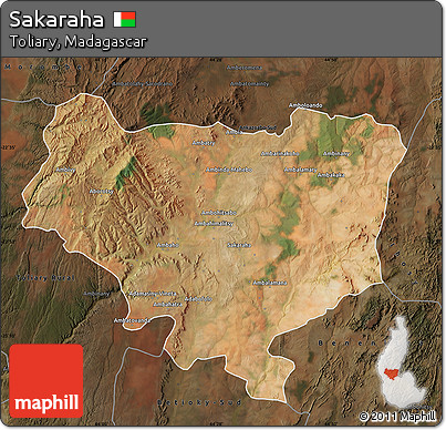 Satellite Map of Sakaraha, darken