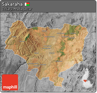 Satellite Map of Sakaraha, desaturated