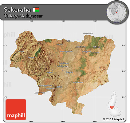 Satellite Map of Sakaraha, single color outside