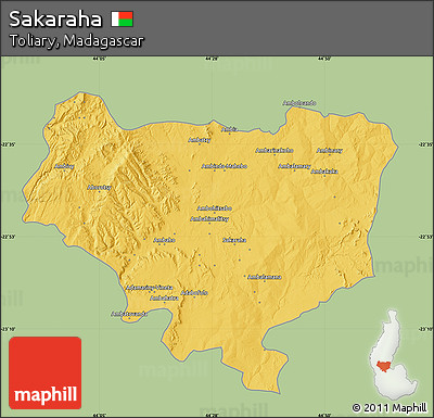 Savanna Style Map of Sakaraha, single color outside