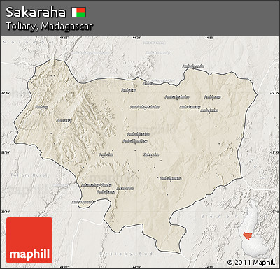 Shaded Relief Map of Sakaraha, lighten