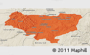 Political Panoramic Map of Sakaraha, shaded relief outside