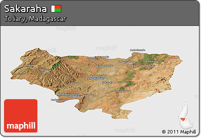 Satellite Panoramic Map of Sakaraha, single color outside
