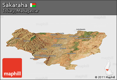 Satellite Panoramic Map of Sakaraha, single color outside