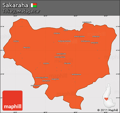 Political Simple Map of Sakaraha, cropped outside