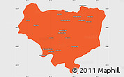 Political Simple Map of Sakaraha, single color outside