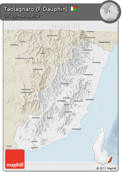 Classic Style 3D Map of Taolagnaro (F-Dauphin)