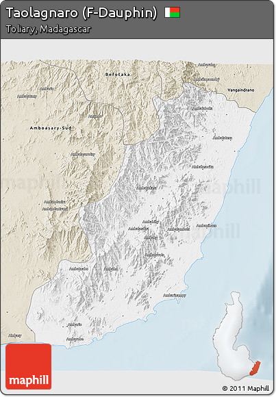 Classic Style 3D Map of Taolagnaro (F-Dauphin)