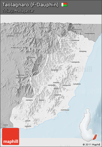 Gray 3D Map of Taolagnaro (F-Dauphin)
