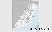 Gray 3D Map of Taolagnaro (F-Dauphin), single color outside