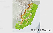 Physical 3D Map of Taolagnaro (F-Dauphin), lighten, semi-desaturated