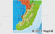 Physical 3D Map of Taolagnaro (F-Dauphin), political outside