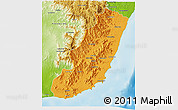 Political 3D Map of Taolagnaro (F-Dauphin), physical outside