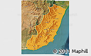 Political 3D Map of Taolagnaro (F-Dauphin), satellite outside