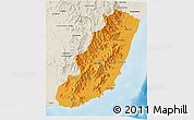 Political 3D Map of Taolagnaro (F-Dauphin), shaded relief outside
