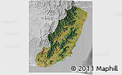 Satellite 3D Map of Taolagnaro (F-Dauphin), lighten, desaturated