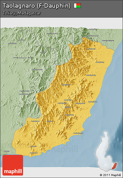 Savanna Style 3D Map of Taolagnaro (F-Dauphin)