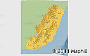 Savanna Style 3D Map of Taolagnaro (F-Dauphin), single color outside