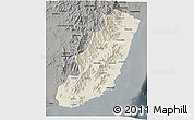 Shaded Relief 3D Map of Taolagnaro (F-Dauphin), darken, semi-desaturated