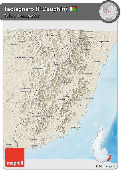 Shaded Relief 3D Map of Taolagnaro (F-Dauphin)