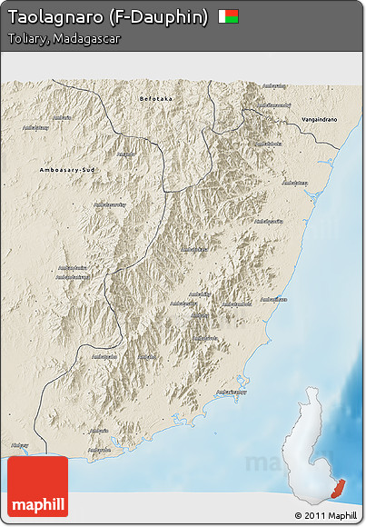 Shaded Relief 3D Map of Taolagnaro (F-Dauphin)