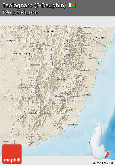 Shaded Relief 3D Map of Taolagnaro (F-Dauphin)