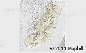 Shaded Relief 3D Map of Taolagnaro (F-Dauphin), lighten, desaturated
