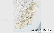 Shaded Relief 3D Map of Taolagnaro (F-Dauphin), lighten, semi-desaturated