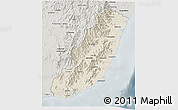 Shaded Relief 3D Map of Taolagnaro (F-Dauphin), semi-desaturated