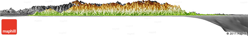 Physical Horizon Map of Taolagnaro (F-Dauphin), darken, desaturated