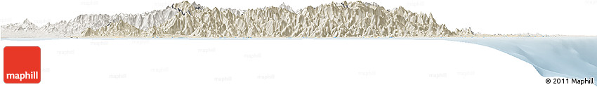 Shaded Relief Horizon Map of Taolagnaro (F-Dauphin), lighten