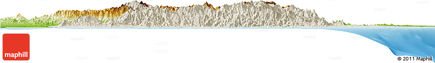 Shaded Relief Horizon Map of Taolagnaro (F-Dauphin), physical outside