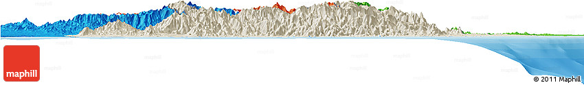 Shaded Relief Horizon Map of Taolagnaro (F-Dauphin), political outside