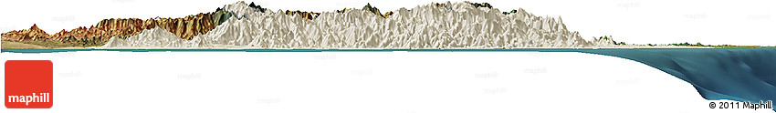Shaded Relief Horizon Map of Taolagnaro (F-Dauphin), satellite outside