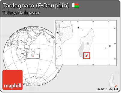 Blank Location Map of Taolagnaro (F-Dauphin), highlighted parent region, within the entire country
