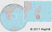 Gray Location Map of Taolagnaro (F-Dauphin), within the entire country