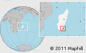 Gray Location Map of Taolagnaro (F-Dauphin), highlighted country, within the entire country