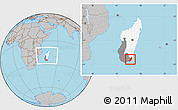 Gray Location Map of Taolagnaro (F-Dauphin), highlighted country, highlighted parent region, within the entire country