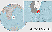 Gray Location Map of Taolagnaro (F-Dauphin), highlighted country, highlighted parent region, hill shading