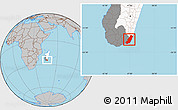 Gray Location Map of Taolagnaro (F-Dauphin), highlighted country, highlighted parent region