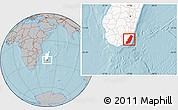 Gray Location Map of Taolagnaro (F-Dauphin), highlighted country, hill shading