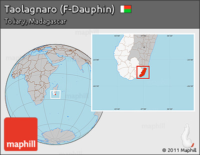 Gray Location Map of Taolagnaro (F-Dauphin), highlighted parent region