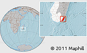 Gray Location Map of Taolagnaro (F-Dauphin), highlighted parent region, hill shading