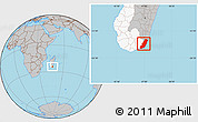 Gray Location Map of Taolagnaro (F-Dauphin), highlighted parent region