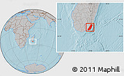 Gray Location Map of Taolagnaro (F-Dauphin), hill shading