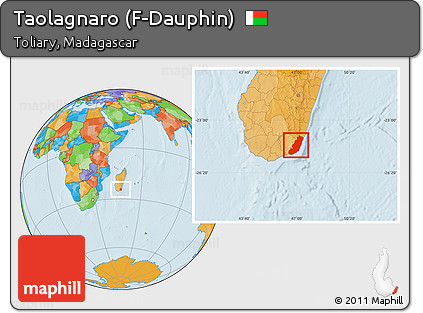 Political Location Map of Taolagnaro (F-Dauphin)