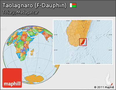 Political Location Map of Taolagnaro (F-Dauphin)