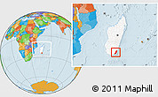 Political Location Map of Taolagnaro (F-Dauphin), highlighted country, within the entire country