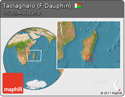Satellite Location Map of Taolagnaro (F-Dauphin), within the entire country