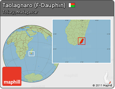 Savanna Style Location Map of Taolagnaro (F-Dauphin)